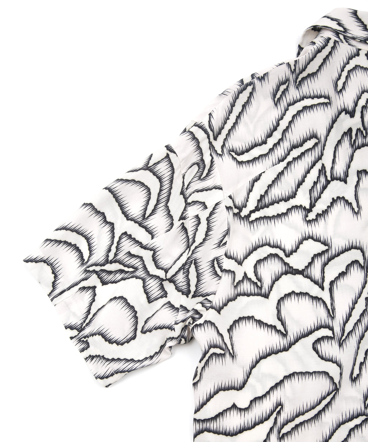 Cupra rayon print H/S open collar shirt - WHITE