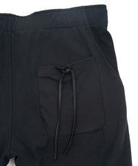 Cotton Nylon Stretch Jersey Shorts - BLACK