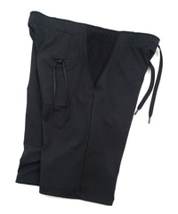 Cotton Nylon Stretch Jersey Shorts - BLACK