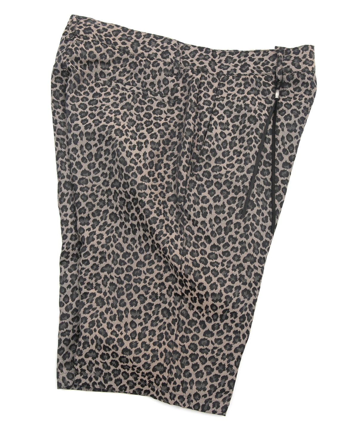 ナイロン コットン 二浴染め レオパード ジャガード ショートパンツ - BROWN