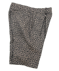 ナイロン コットン 二浴染め レオパード ジャガード ショートパンツ - BROWN