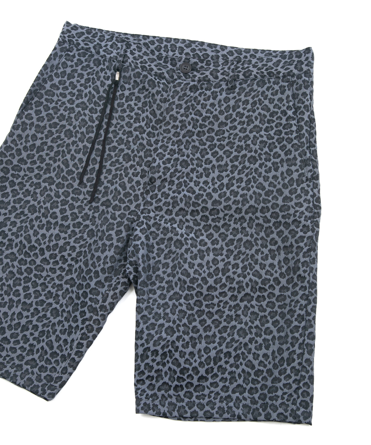 Nylon Cotton Two-Bath Dyed Leopard Jacquard Shorts - GRAY
