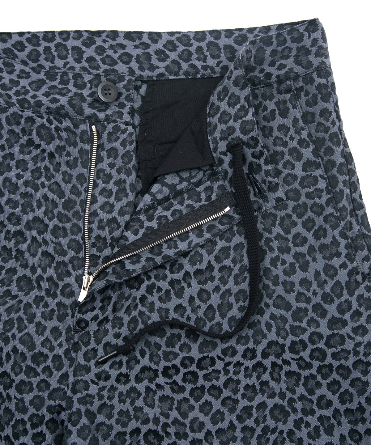 Nylon Cotton Two-Bath Dyed Leopard Jacquard Shorts - GRAY