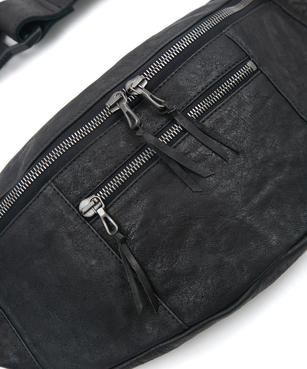 フルタンニン ピット鞣し シュリンク ホースハイド HIGH THROTTLE ボディーバッグ  - BLACK × BLACK