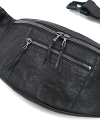 フルタンニン ピット鞣し シュリンク ホースハイド HIGH THROTTLE ボディーバッグ  - BLACK × BLACK