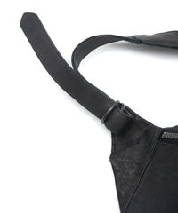 フルタンニン ピット鞣し シュリンク ホースハイド HIGH THROTTLE ボディーバッグ  - BLACK × BLACK