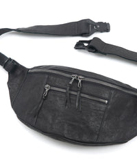 フルタンニン ピット鞣し シュリンク ホースハイド HIGH THROTTLE ボディーバッグ  - BLACK × BLACK