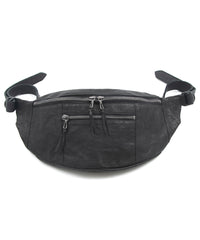 フルタンニン ピット鞣し シュリンク ホースハイド HIGH THROTTLE ボディーバッグ  - BLACK × BLACK