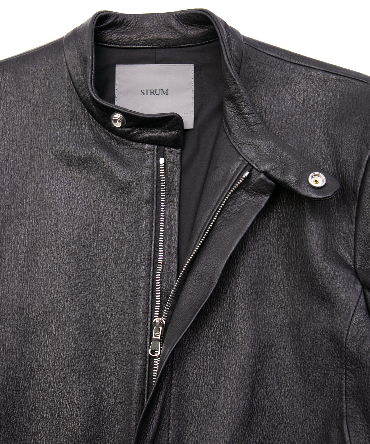 白鞣し 黒染め ディアスキン JUDE シングルライダースジャケット - BLACK