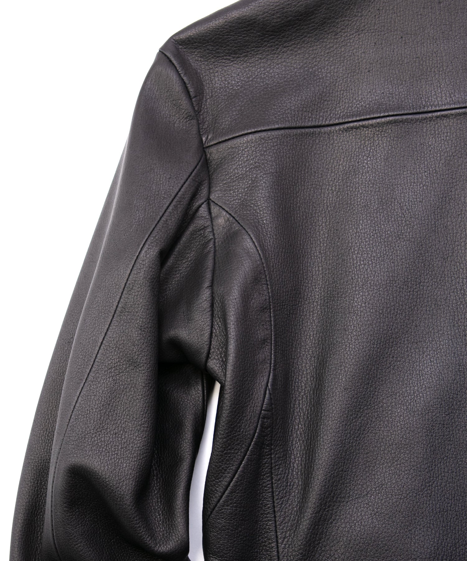 白鞣し 黒染め ディアスキン JUDE シングルライダースジャケット