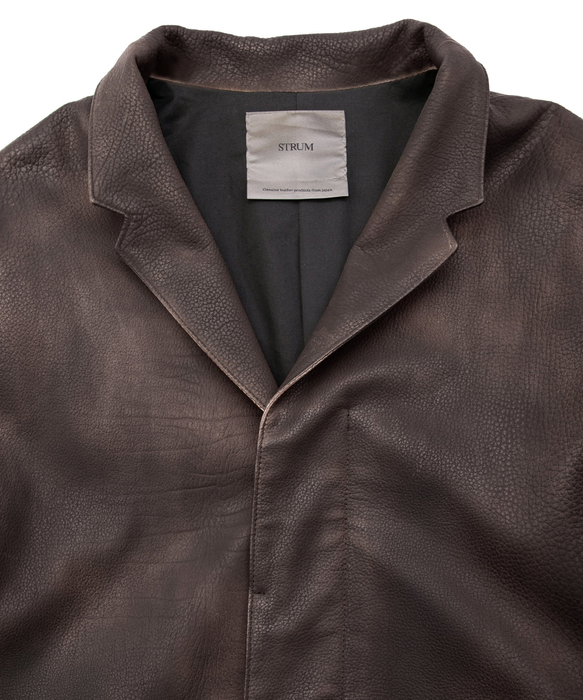 白鞣し × ベジタブルタンニン鞣し カーフ スキン Burning dyed - 燃焼製品染め SIXX ミドルコート - IRON RUST