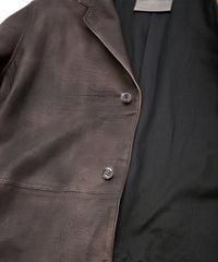 白鞣し × ベジタブルタンニン鞣し カーフ スキン Burning dyed - 燃焼製品染め SIXX ミドルコート - IRON RUST