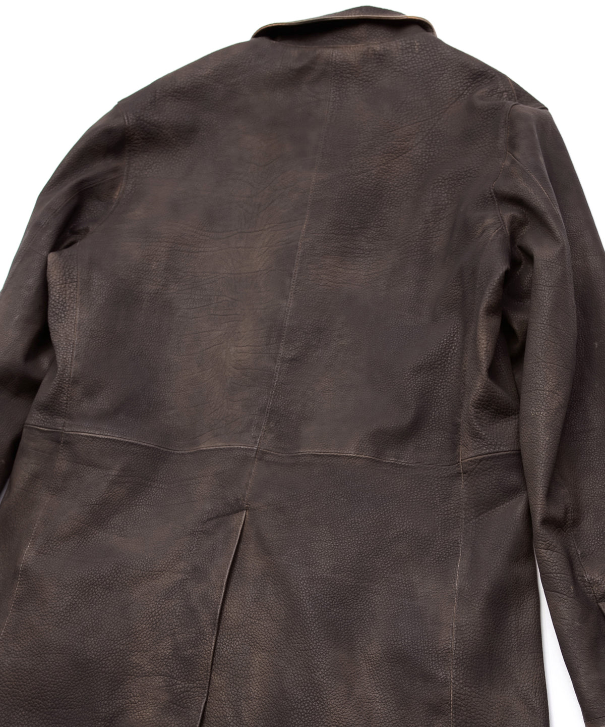 白鞣し × ベジタブルタンニン鞣し カーフ スキン Burning dyed - 燃焼製品染め SIXX ミドルコート - IRON RUST