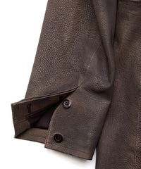 白鞣し × ベジタブルタンニン鞣し カーフ スキン Burning dyed - 燃焼製品染め SIXX ミドルコート - IRON RUST