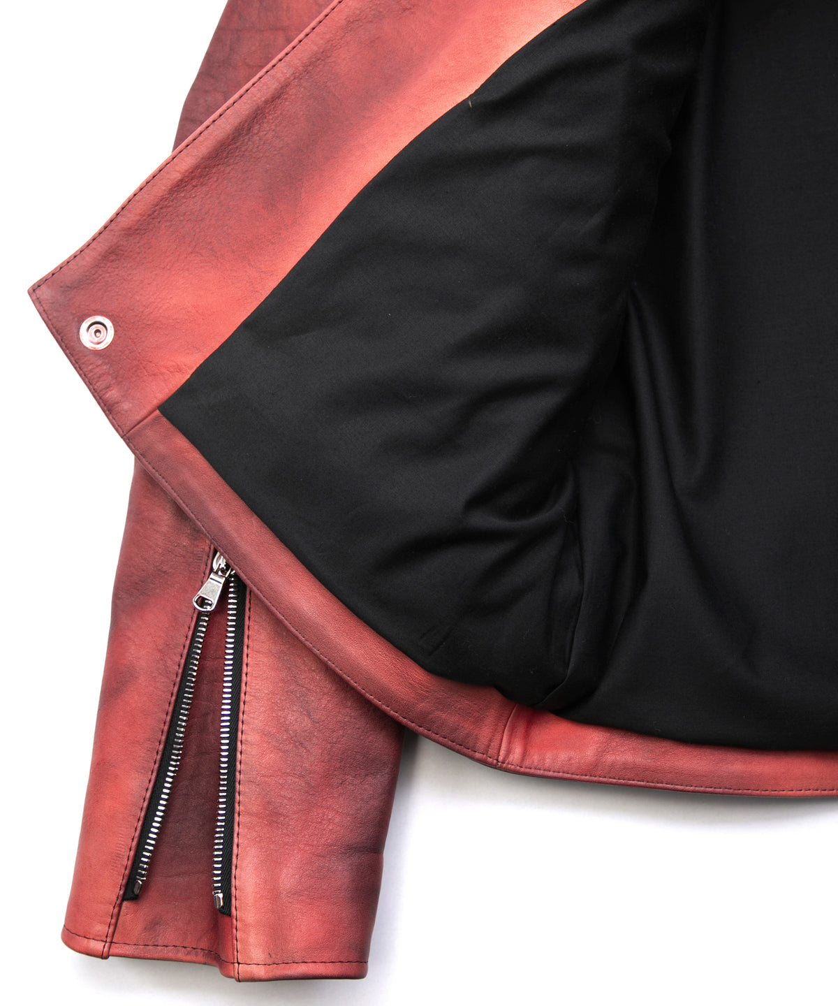 Full Vegetable Tannd Double Shoulder Steer Hide Garment Burning Dyed Double Riders LIST - DEEP RUBY