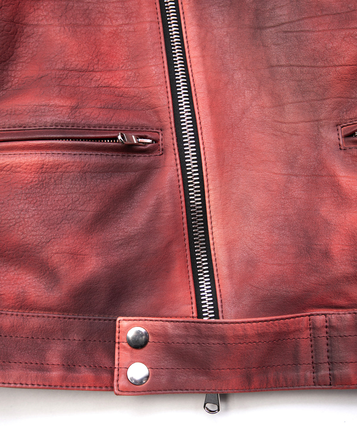 フルベジタブルタンニン鞣し ダブルショルダー Burning dyed - 燃焼製品染め SPEEDER ダブルライダースジャケット - DEEP RUBY