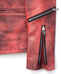 フルベジタブルタンニン鞣し ダブルショルダー Burning dyed - 燃焼製品染め SPEEDER ダブルライダースジャケット - DEEP RUBY