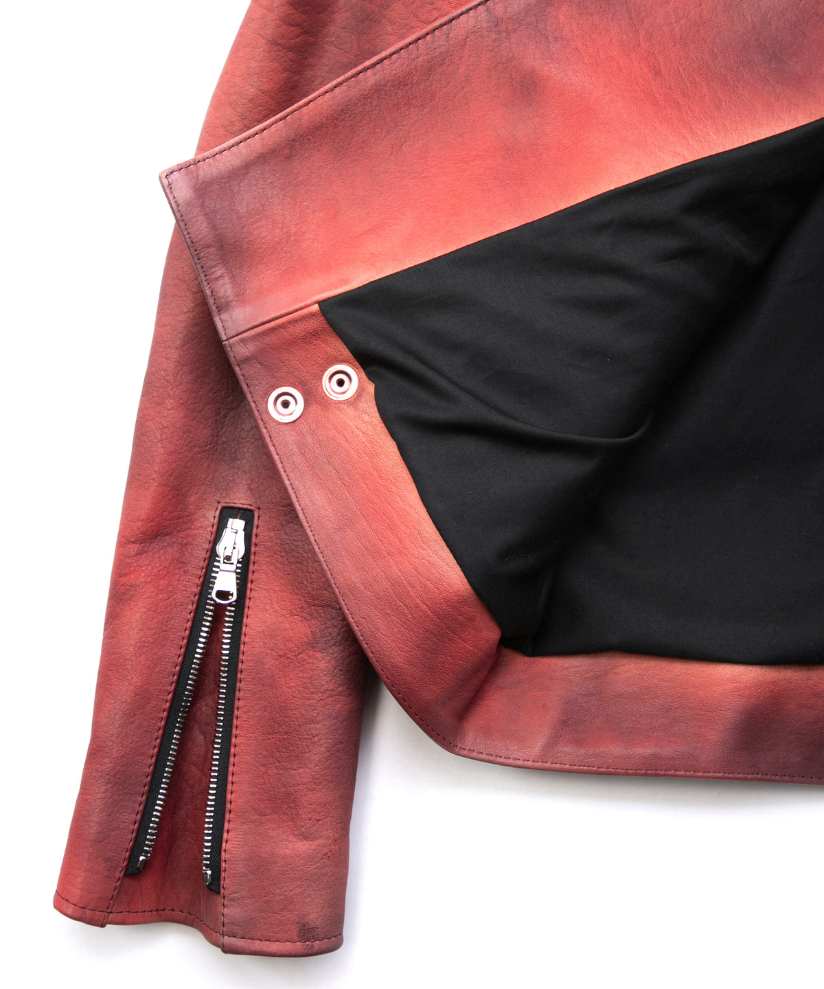 フルベジタブルタンニン鞣し ダブルショルダー Burning dyed - 燃焼製品染め SPEEDER ダブルライダースジャケット - DEEP RUBY