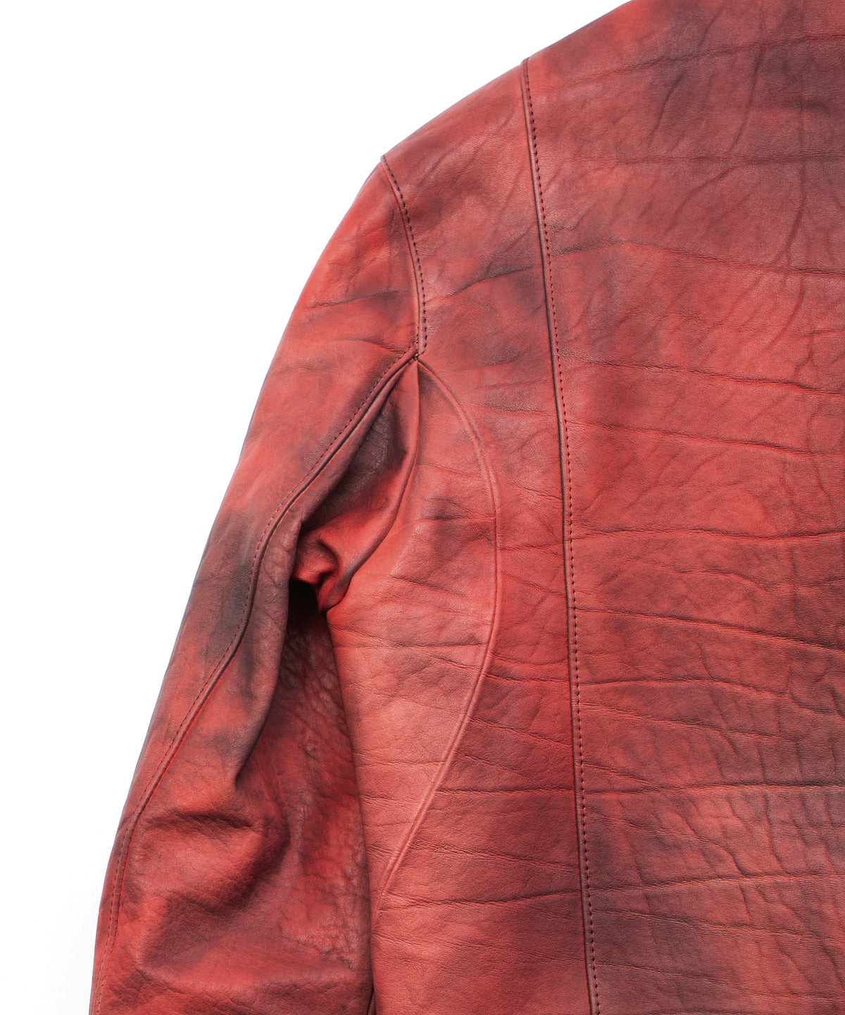 フルベジタブルタンニン鞣し ダブルショルダー Burning dyed - 燃焼製品染め SPEEDER ダブルライダースジャケット - DEEP RUBY