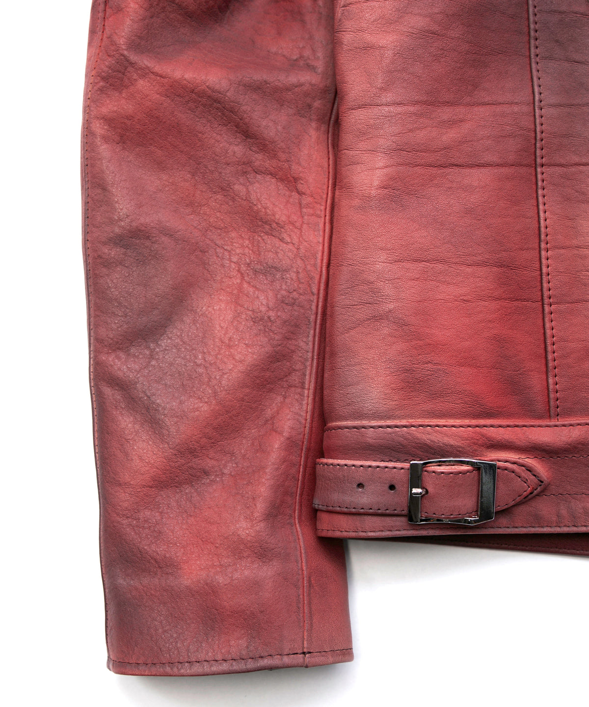 フルベジタブルタンニン鞣し ダブルショルダー Burning dyed - 燃焼製品染め SPEEDER ダブルライダースジャケット - DEEP RUBY