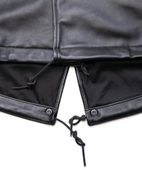 モンゴル ラム RUMBLE [DARK] フィッシュテールコート - BLACK