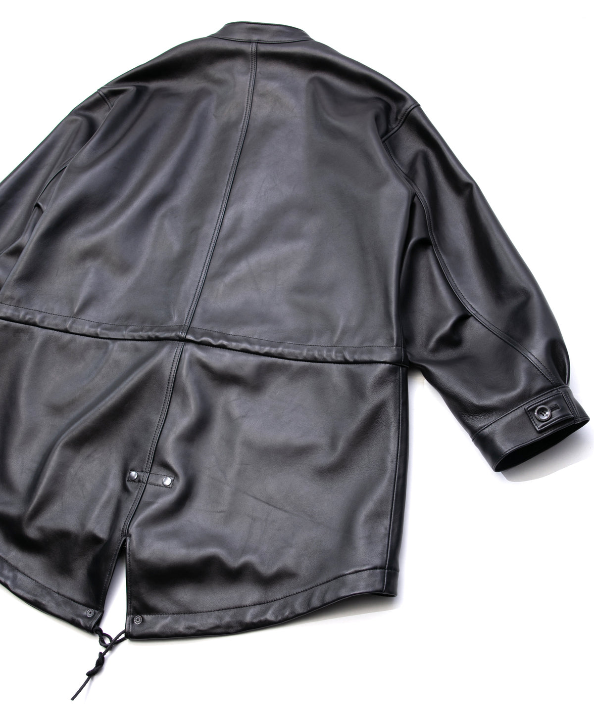 モンゴル ラム RUMBLE [DARK] フィッシュテールコート - BLACK