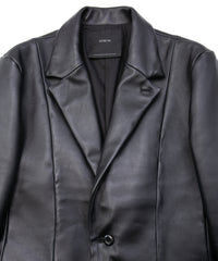 モンゴル ラム ASH [DARK] テーラードジャケット - BLACK