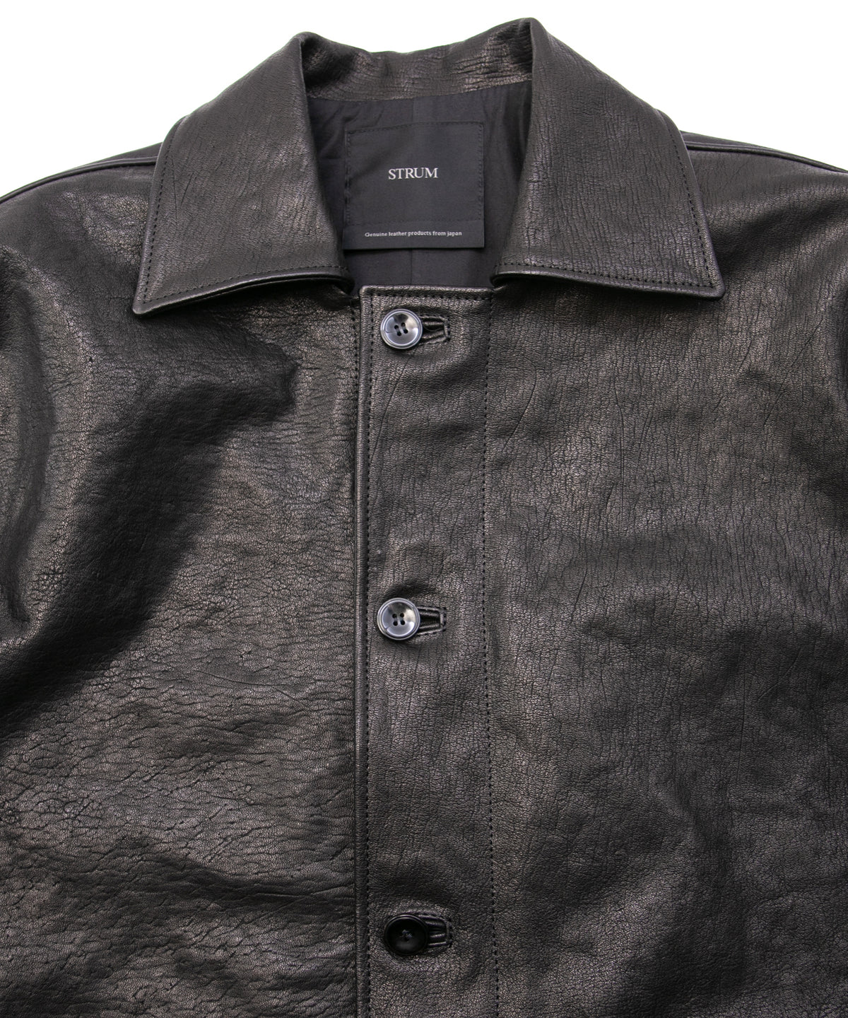 Pit Vegetable Full Tanned Shrunk Horsehide Car Coat LEFTY - BLACK