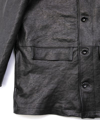 Pit Vegetable Full Tanned Shrunk Horsehide Car Coat LEFTY - BLACK