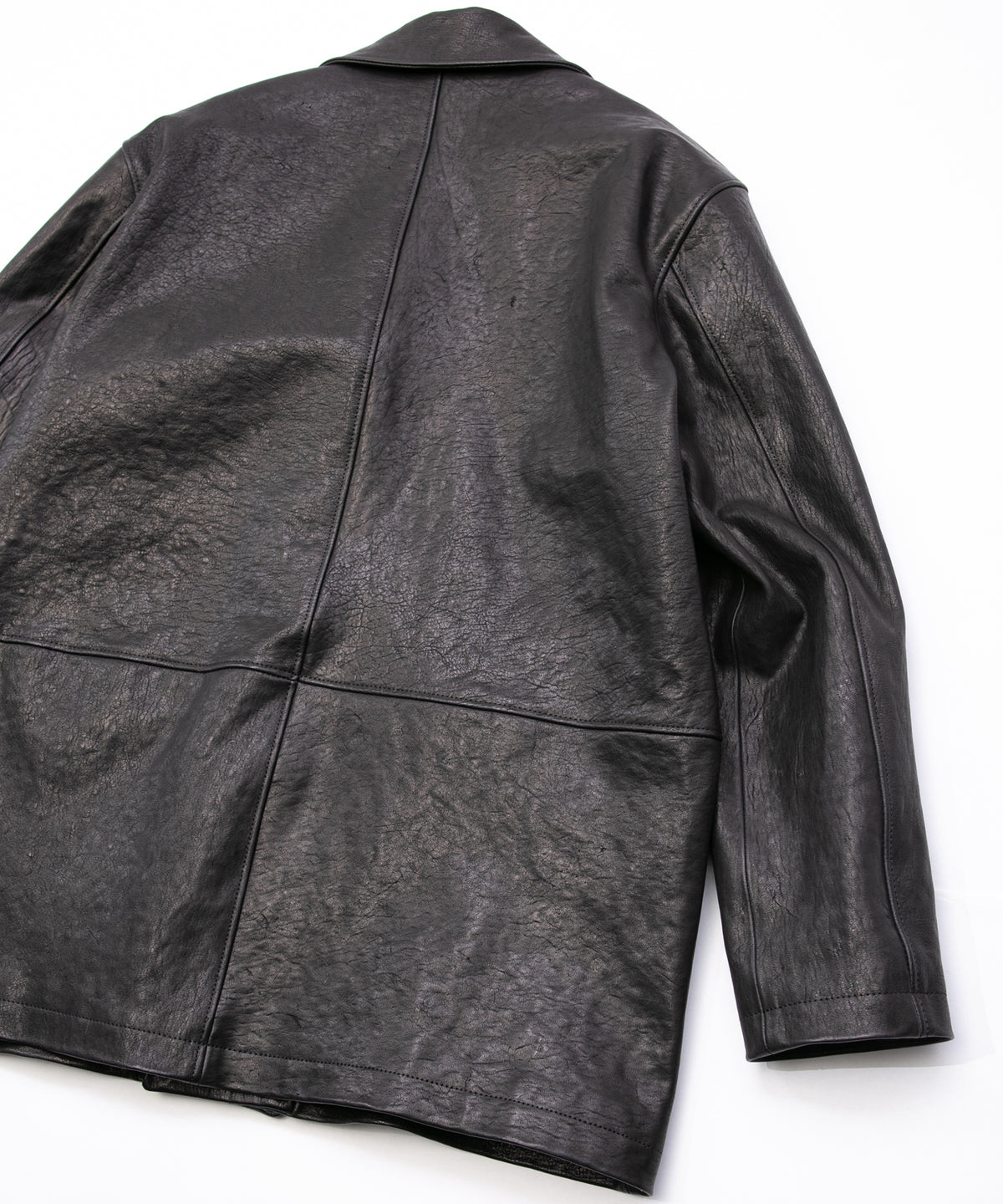 Pit Vegetable Full Tanned Shrunk Horsehide Car Coat LEFTY - BLACK