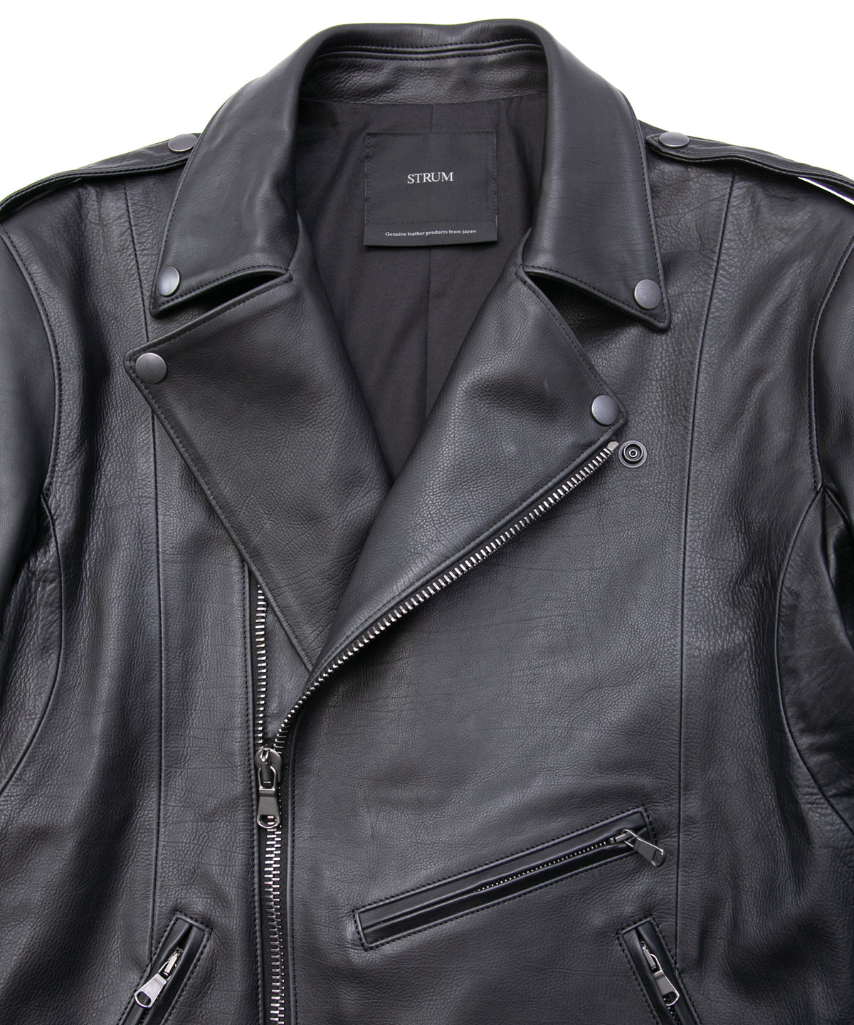 Oil Calfskin Double Riders ROM [DARK] - BLACK