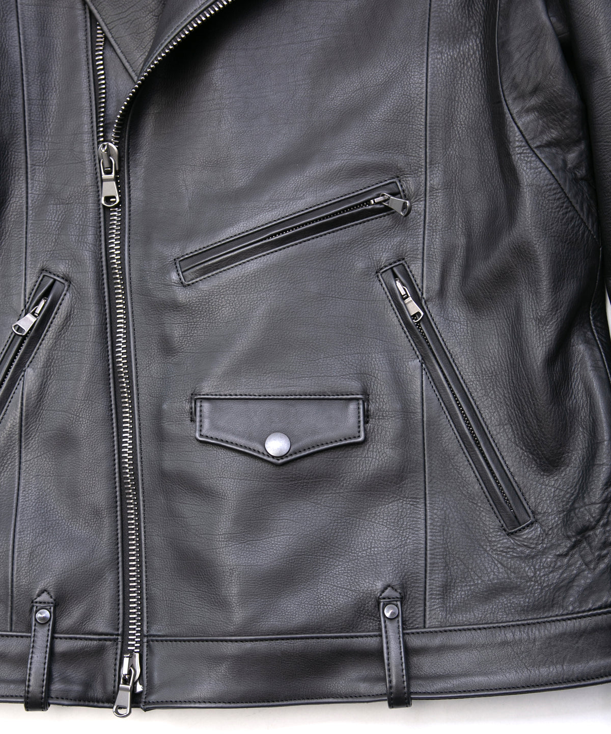 Oil Calfskin Double Riders ROM [DARK] - BLACK