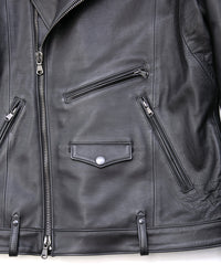 Oil Calfskin Double Riders ROM [DARK] - BLACK