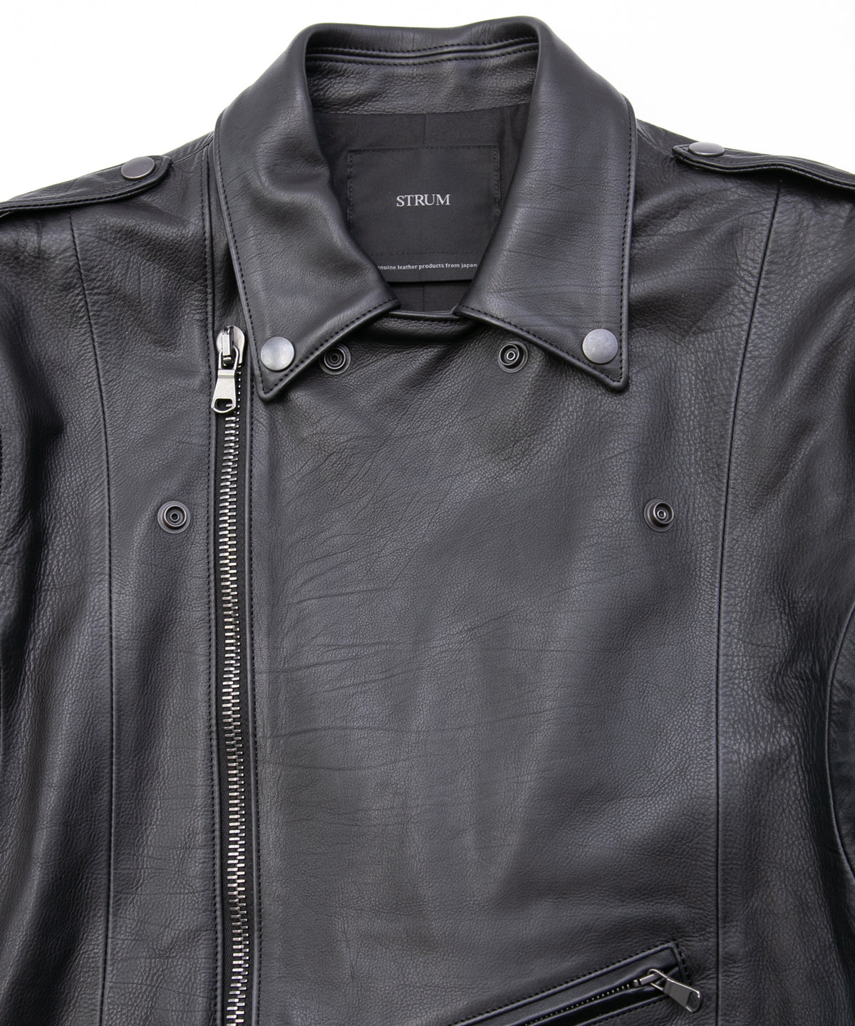 Oil Calfskin Double Riders ROM [DARK] - BLACK