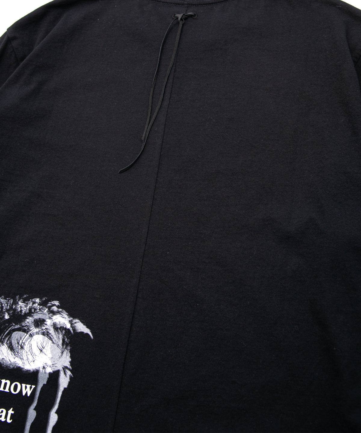 30/- ナチュラルソフト天竺 クルーネック リブ ロングスリーブ T シャツ - BLACK