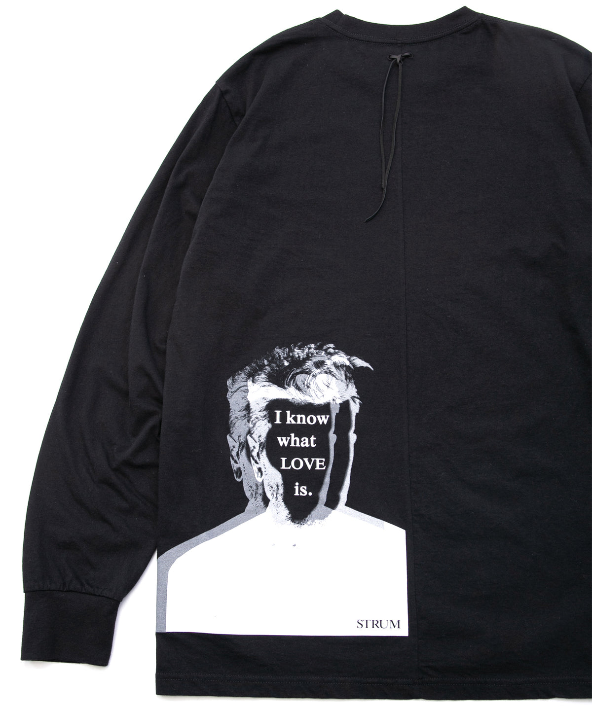 30/- ナチュラルソフト天竺 クルーネック リブ ロングスリーブ T シャツ - BLACK