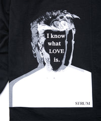 30/- ナチュラルソフト天竺 クルーネック リブ ロングスリーブ T シャツ - BLACK