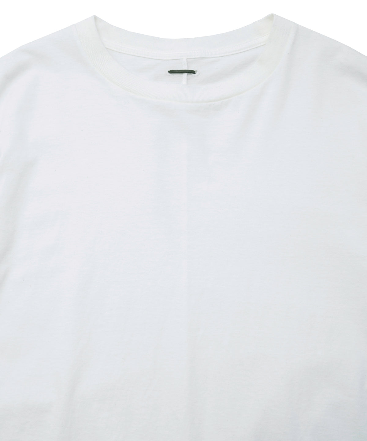 30/- ナチュラルソフト天竺 クルーネック リブ ロングスリーブ T シャツ - WHITE