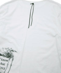 30/- ナチュラルソフト天竺 クルーネック リブ ロングスリーブ T シャツ - WHITE