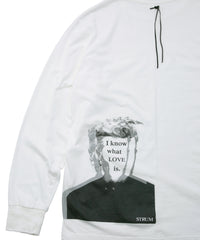 30/- ナチュラルソフト天竺 クルーネック リブ ロングスリーブ T シャツ - WHITE