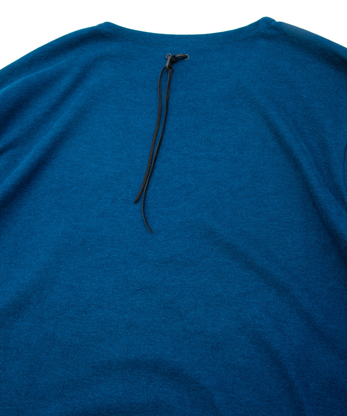 Acrylic Rayon Nylon Stretch Ponte Fabric L/S Crew Neck T-shirt - TURQUOISE