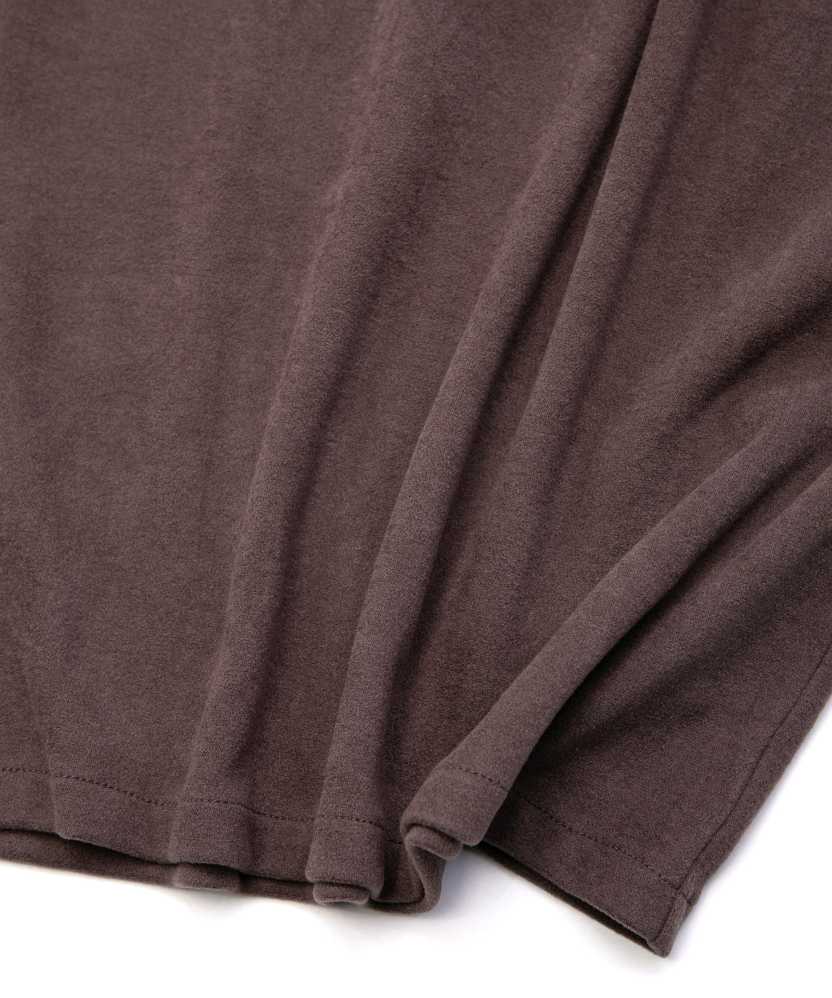 アクリル レーヨン ナイロン ストレッチ ポンチ L/S クルーネック T シャツ - BROWN