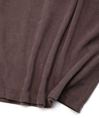 アクリル レーヨン ナイロン ストレッチ ポンチ L/S クルーネック T シャツ - BROWN