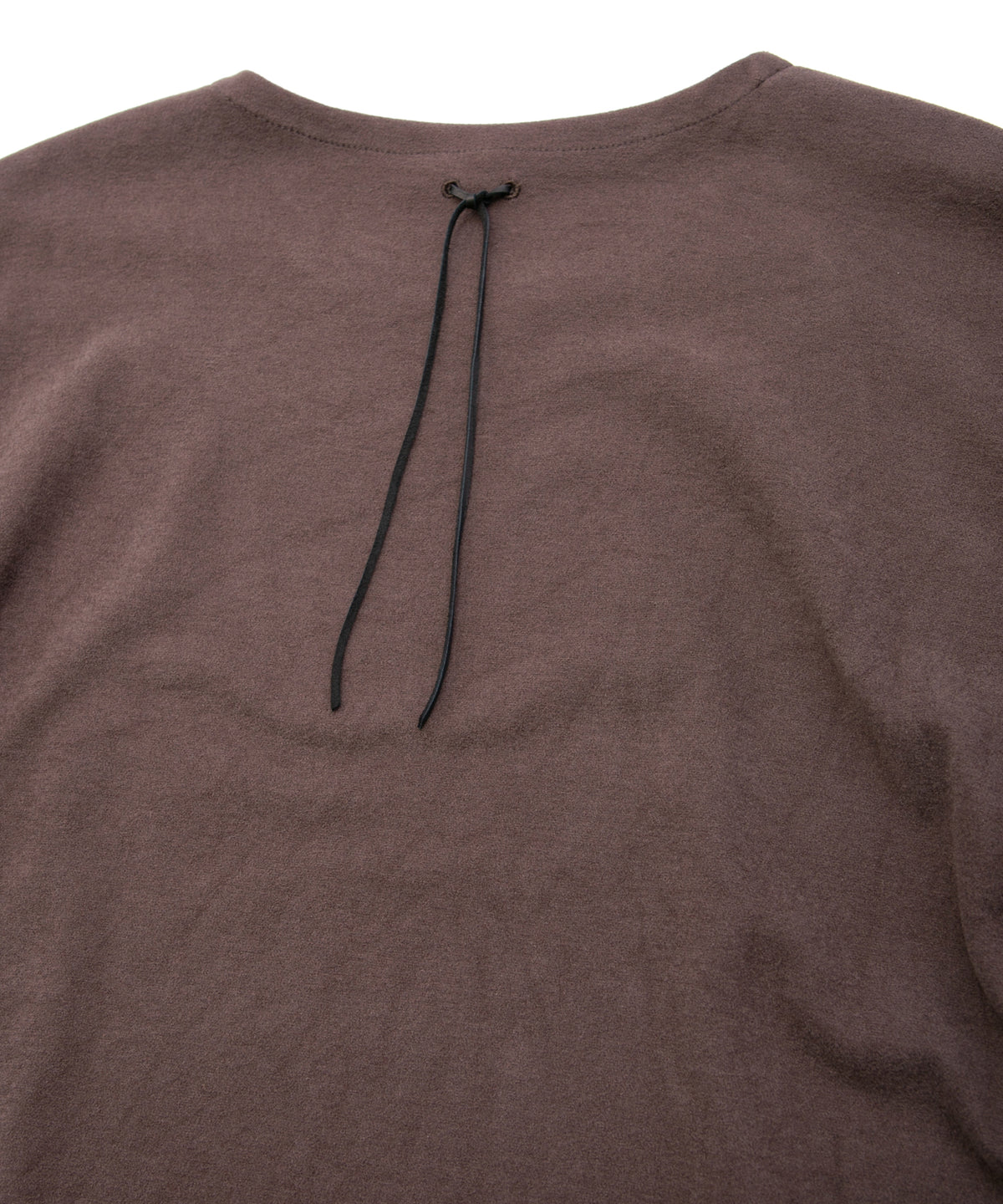 アクリル レーヨン ナイロン ストレッチ ポンチ L/S クルーネック T シャツ - BROWN