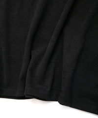 アクリル レーヨン ナイロン ストレッチ ポンチ L/S クルーネック T シャツ - BLACK