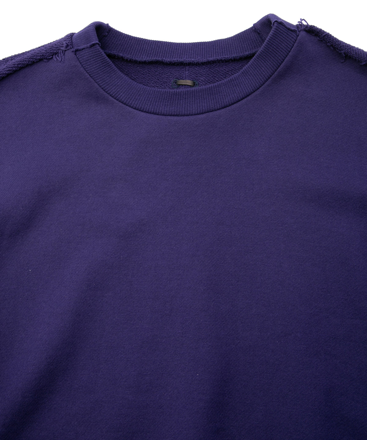 Hard Twist Yarn Heavy Pile Crew Neck Sweatshirt - PURPLE