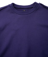 Hard Twist Yarn Heavy Pile Crew Neck Sweatshirt - PURPLE