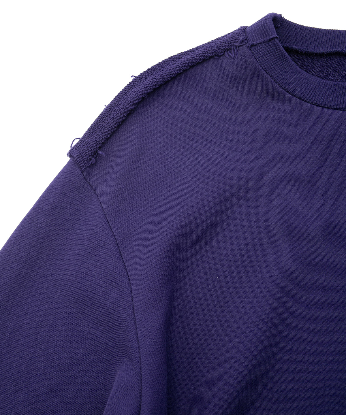 Hard Twist Yarn Heavy Pile Crew Neck Sweatshirt - PURPLE