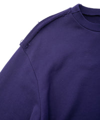 Hard Twist Yarn Heavy Pile Crew Neck Sweatshirt - PURPLE