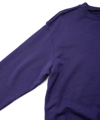 Hard Twist Yarn Heavy Pile Crew Neck Sweatshirt - PURPLE